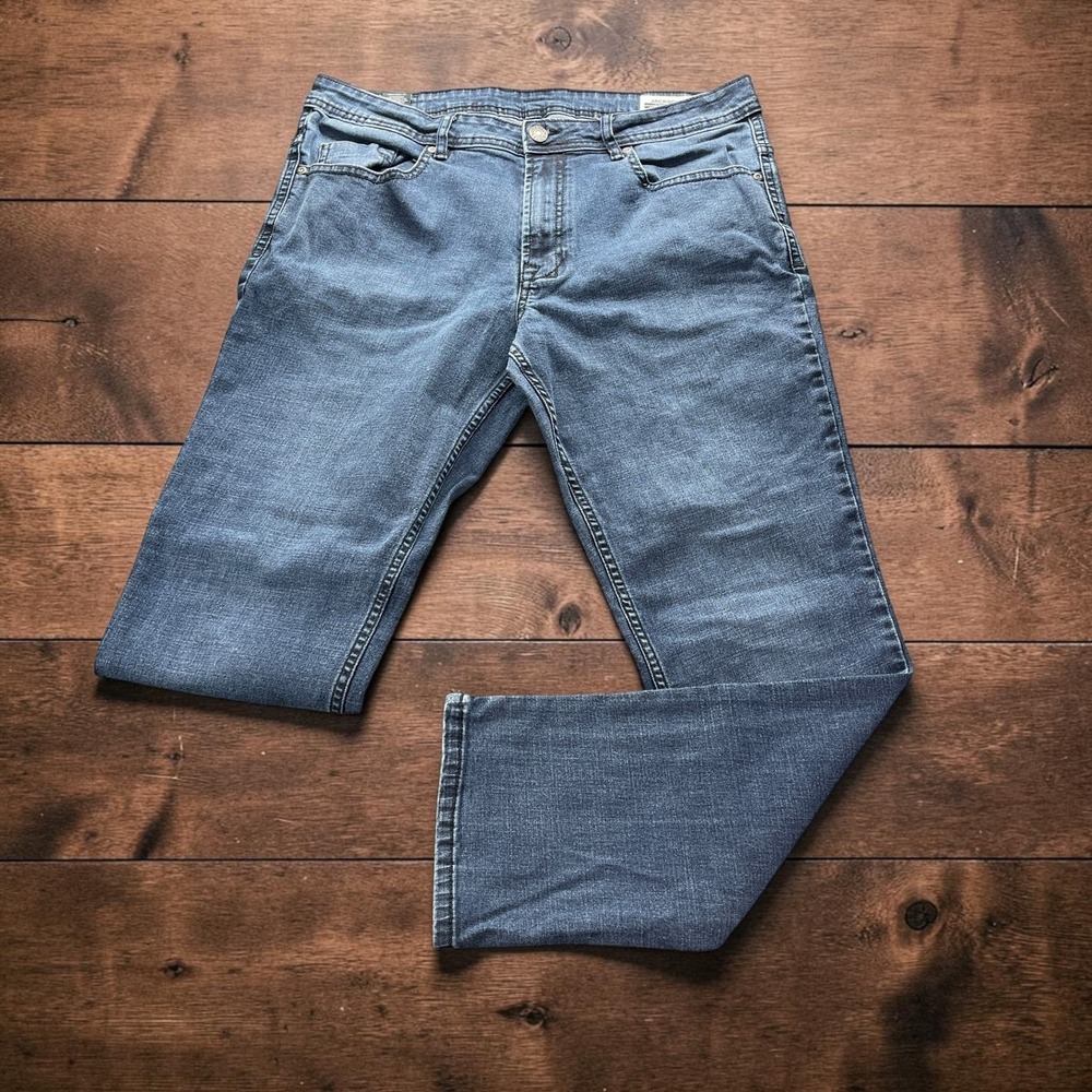 Buffalo David Bitton Jackson-X Straight Stretch Jeans Blue 36x34 Inseam 32"Mens